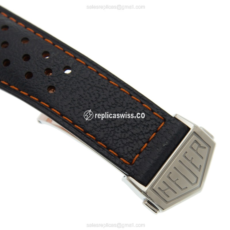 Tag Heuer Manaco Replica - Automatic - Steel - Blue Dial - Leather Strap - View 4