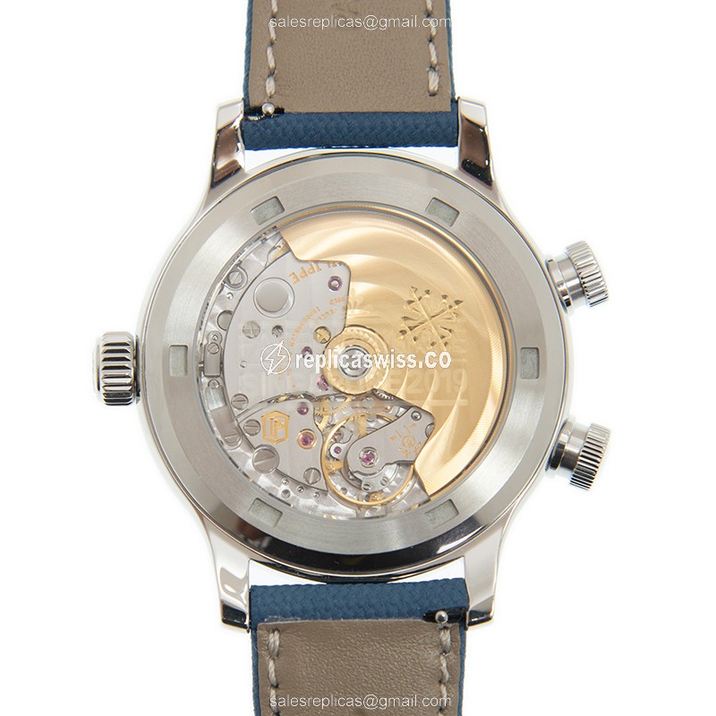 Patek Philippe 7234A-001 CALATRAVA Replica - Automatic Steel Blue Dial Leather Strap Buckle - View 3