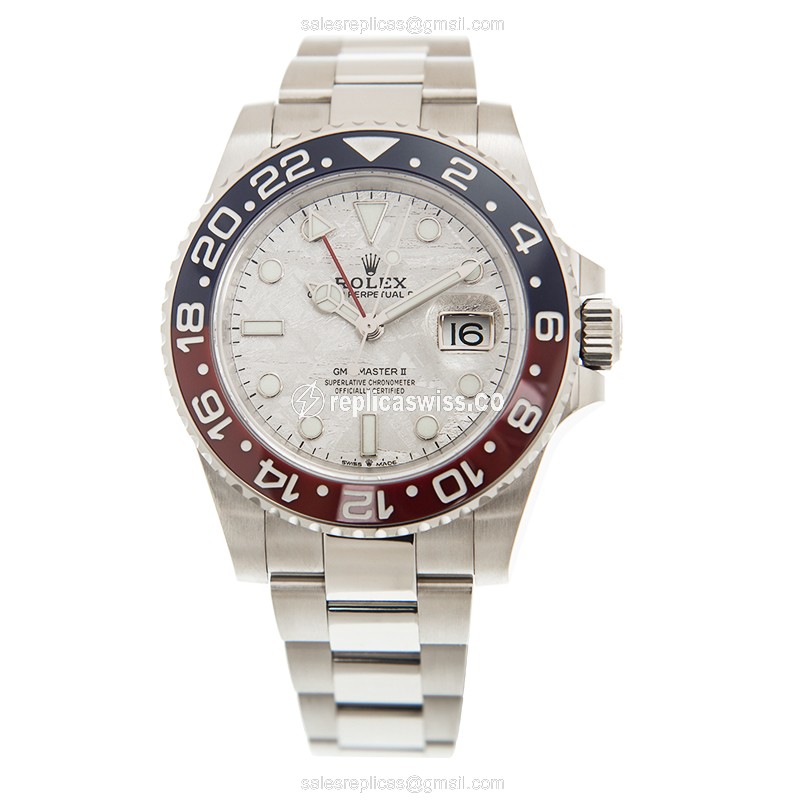 Rolex GMT Master II Replica - Automatic - Gold Case - Silver Dial - View 2