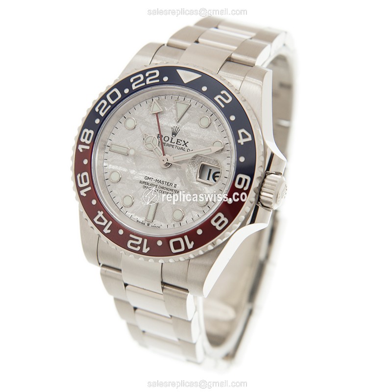 Rolex GMT Master II Replica - Automatic - Gold Case - Silver Dial - View 3