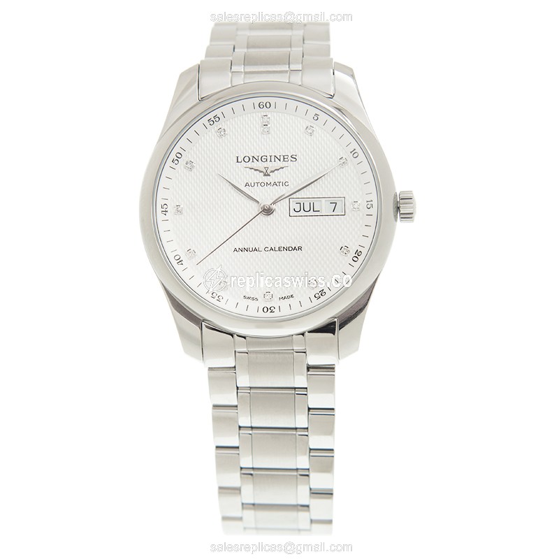 Rolex L2.910.4.77.6 Replica - Automatic - Steel Case, White Dial on Silver Steel Strap - View 2
