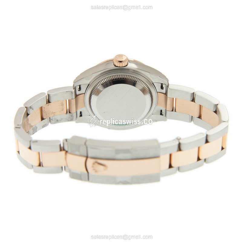 Rolex Lady Datejust Replica - Automatic - 18kt Rose Gold Case, Pink Dial, Diamond Clasp - View 4