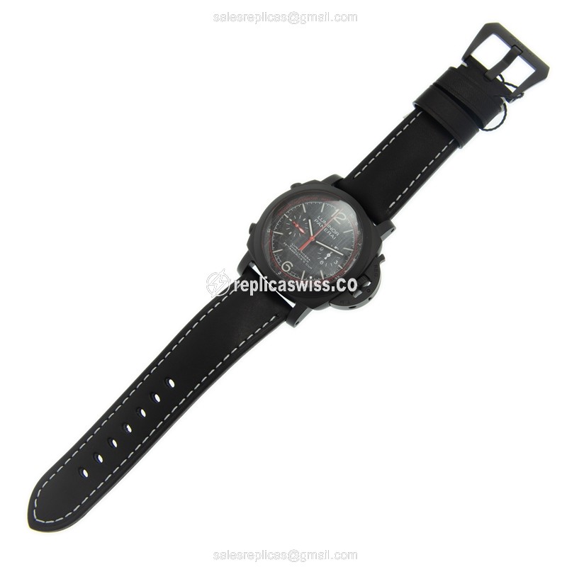 Panerai PAM01037 Replica - Automatic - Ceramic Case - Black Dial - Black Cowhide Strap - View 2