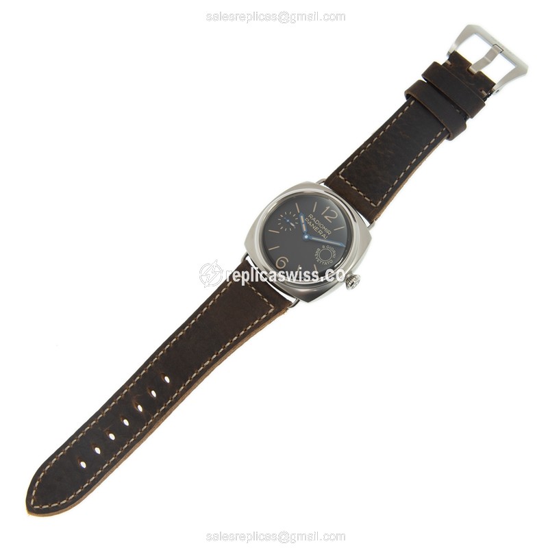 Panerai PAM00992 Replica - Manual - Steel - Black - Brown Leather - Buckle Clasp - View 2