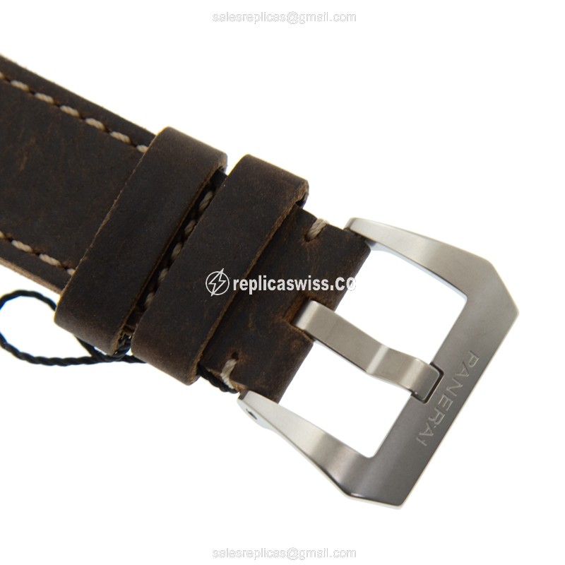 Panerai PAM00992 Replica - Manual - Steel - Black - Brown Leather - Buckle Clasp - View 4