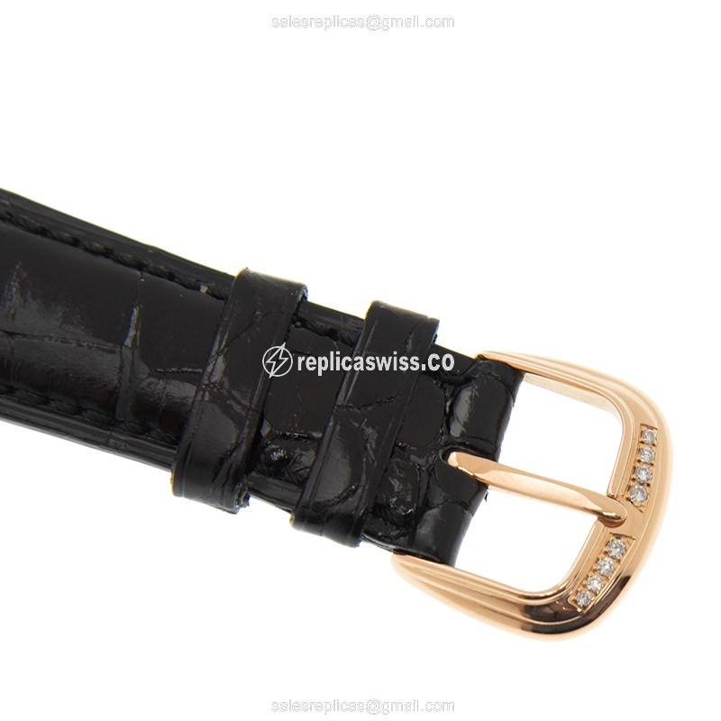 Franck Muller 7880 Replica - Automatic - Rose Gold Case - Diamond Bezel - Black Alligator Strap - View 4