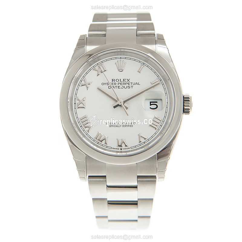 Rolex Datejust Replica - Automatic - Stainless Steel - White Dial, Silver Clasp - View 2