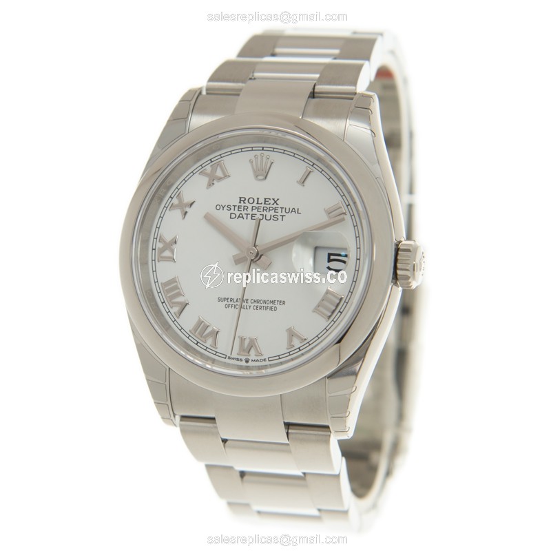 Rolex Datejust Replica - Automatic - Stainless Steel - White Dial, Silver Clasp - View 3