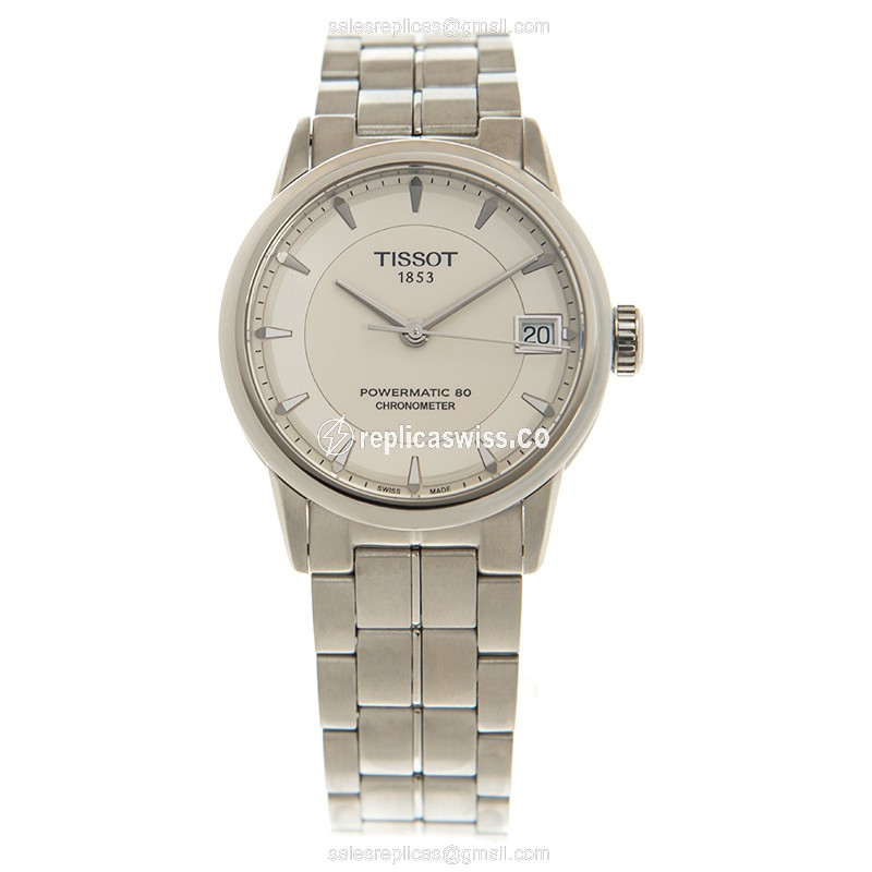 Tissot T-CLASSIC Replica - Automatic - Steel Case - White Dial - Silver Steel Strap - View 2