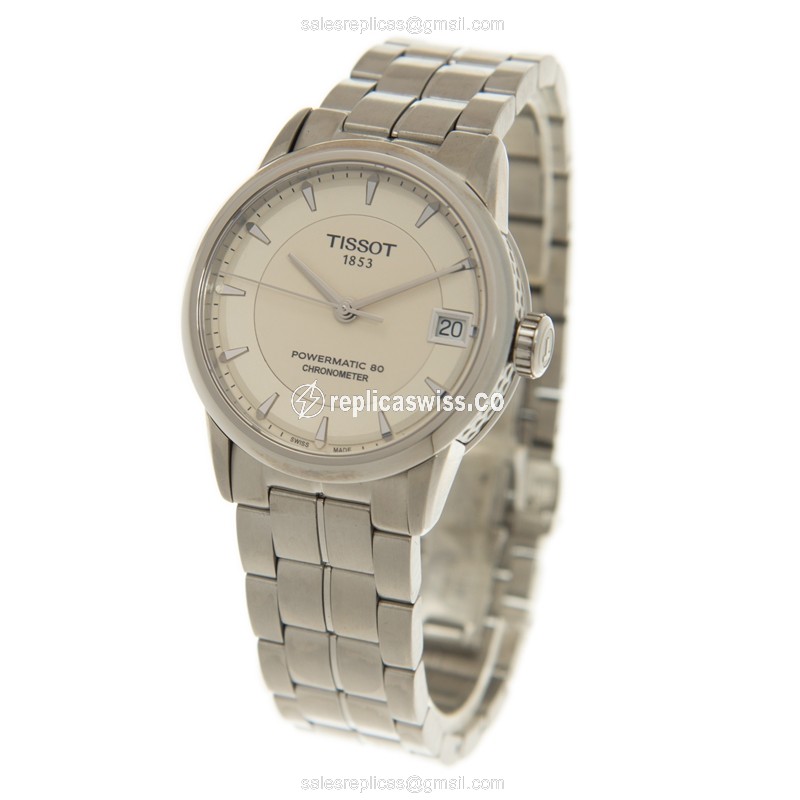 Tissot T-CLASSIC Replica - Automatic - Steel Case - White Dial - Silver Steel Strap - View 3