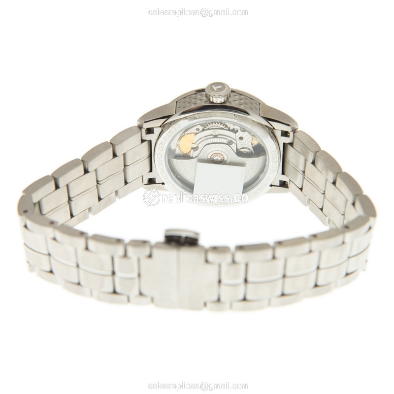 Tissot T-CLASSIC Replica - Automatic - Steel Case - White Dial - Silver Steel Strap - View 4