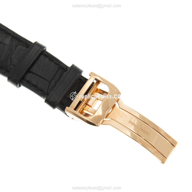 Girard Perregaux BRIDGES Replica - Automatic 18kt Rose Gold - White Dial - Black Alligator Strap - View 4
