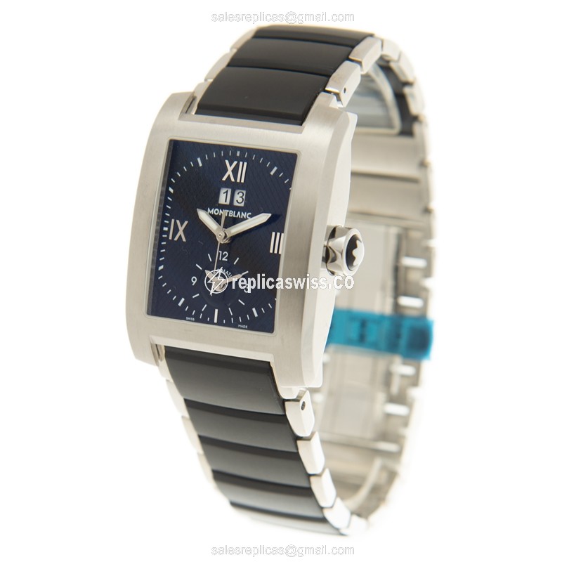 Mont Blanc MONTBLANC 102372 PROFILE - Automatic - Steel Case - Black Dial - Black Steel Strap - View 2