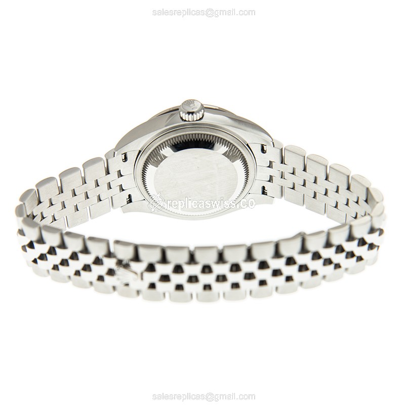 Rolex Datejust Replica - Automatic - White Gold - Diamond Bezel - Silver Dial - View 4