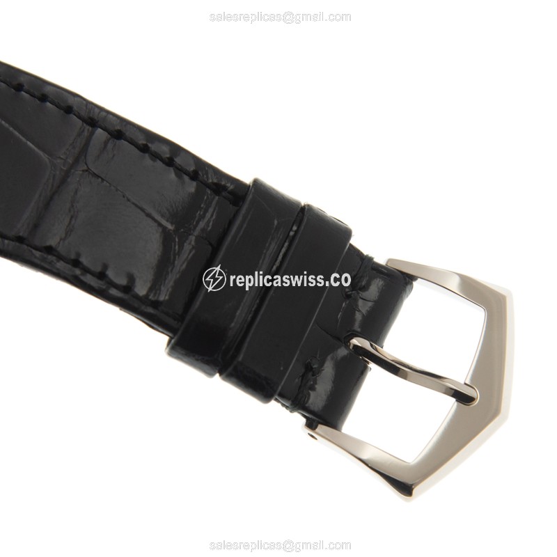 Patek Philippe 5196G-001 Replica - Manual Wind - 18kt Gold - Gray Dial - Black Alligator Buckle - View 4