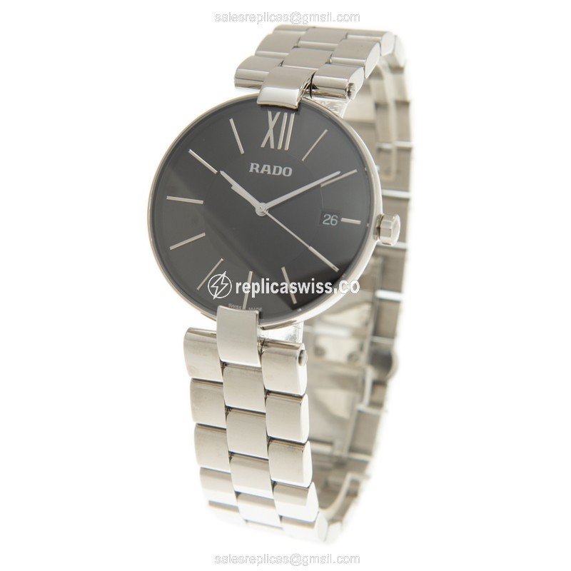 Rolex R22852153 Replica - Quartz - Black Dial - Steel Case - Silver Strap - View 3