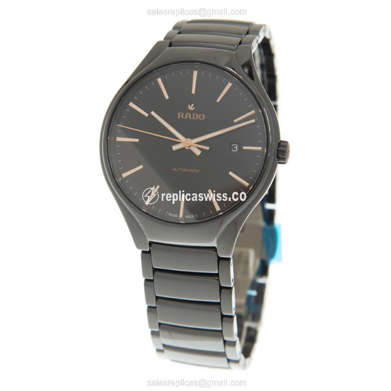 Rado TRUE Replica Watch - Automatic - Ceramic - Black Dial - View 2
