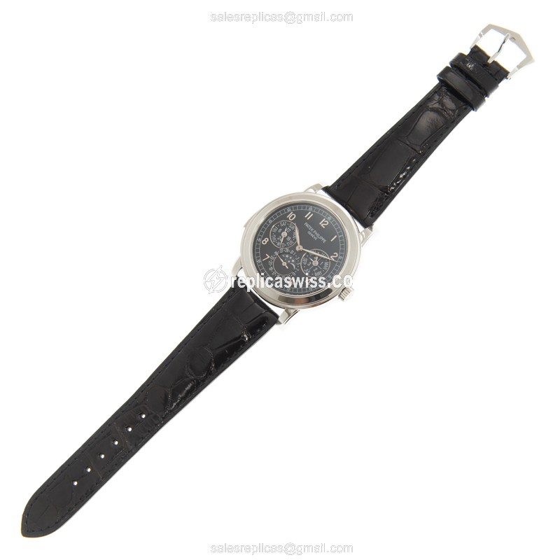 Patek Philippe 5074P-001 GRAND COMPLICATIONS - Automatic, 950 Platinum Case, Black Dial, Alligator Black Strap - View 2