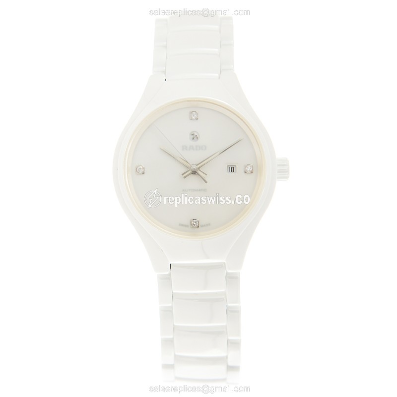 Rado R27244712 TRUE - Automatic Ceramic - White Dial - White Ceramic Strap - View 2