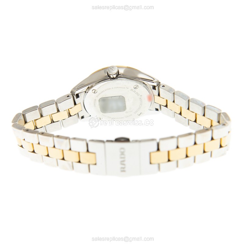 Rado R32975102 HYPERCHROME Quartz - Gold-Plated Case - Silver Dial - Gold Band - View 4