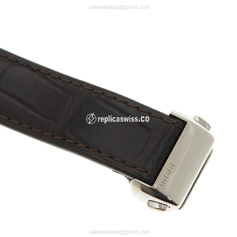 Rado COUPOLE CLASSIC Replica - Automatic - Stainless Steel - White Dial - Brown Leather Strap - View 4