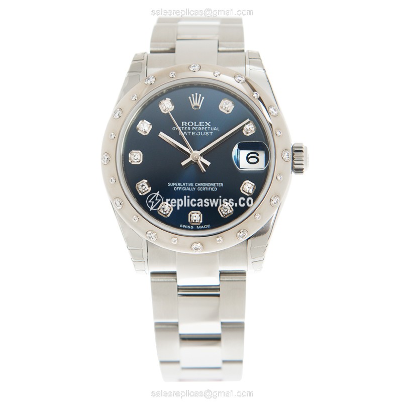 Rolex Datejust Replica - Blue Dial - Automatic - Steel Strap - View 2