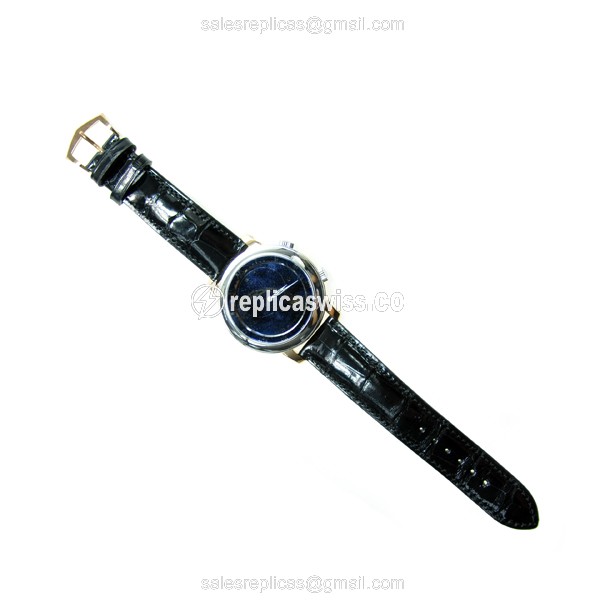 Patek Philippe 5102PR-001 Replica - Automatic - 950 Gold Case - Blue Dial - Alligator Blue Strap - View 4