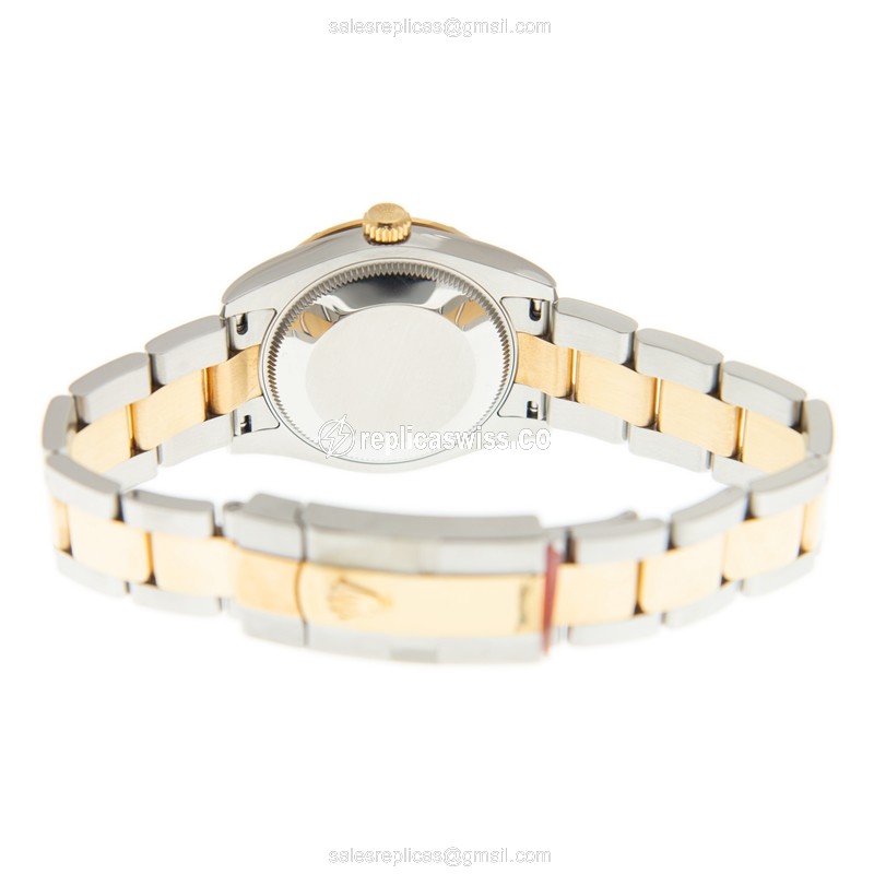 Rolex Datejust Replica - Automatic - 18kt Gold - Silver Dial, Diamond Bezel - View 4