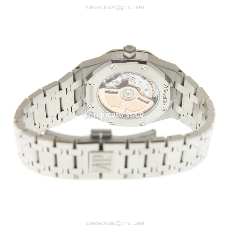 Audemars Piguet Royal Oak Replica - Automatic - Stainless Steel & Diamond Case - Blue Dial - Silver Steel Strap - View 4
