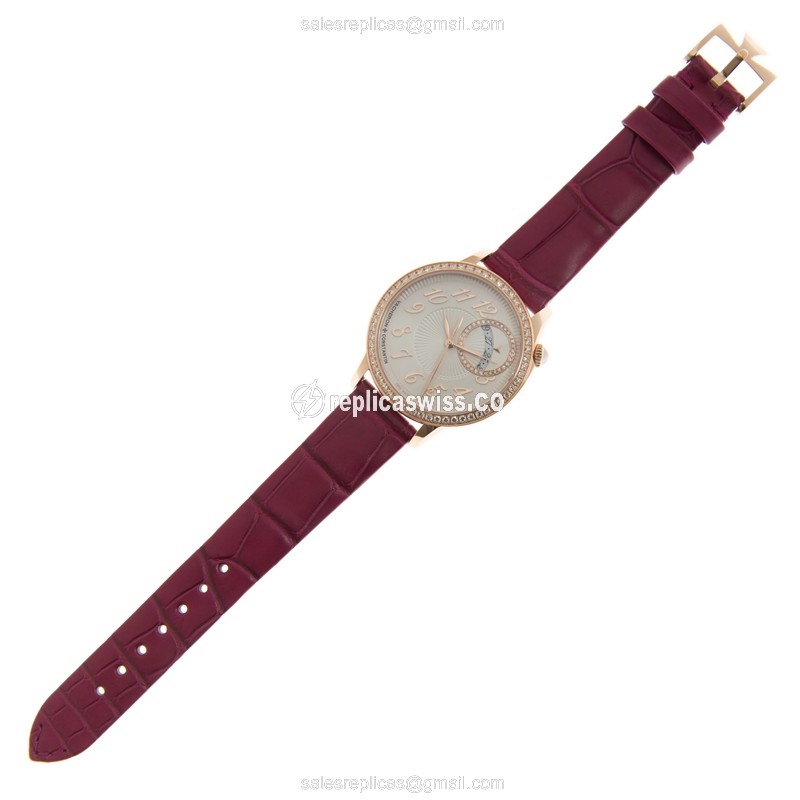 Vacheron Constantin EGERIE 4605F/000R-B496 - Automatic - 18kt Rose Gold - White Dial - Pink Alligator Buckle - View 2