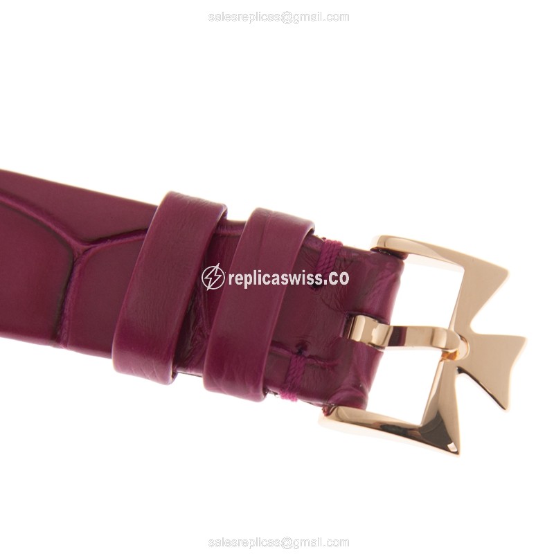 Vacheron Constantin EGERIE 4605F/000R-B496 - Automatic - 18kt Rose Gold - White Dial - Pink Alligator Buckle - View 4