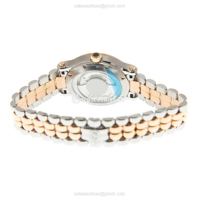 Chopard Happy Sport Replica - Automatic - 18kt Rose Gold & Steel - White Dial - View 4