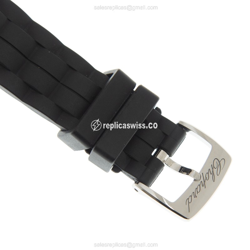 Chopard Happy Sport Quartz - Black Dial - Steel Case - Rubber Black Strap - View 4