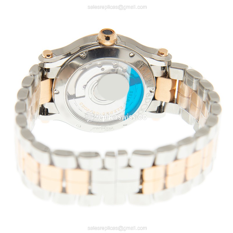 Chopard Happy Sport 278559-6002 - Automatic - 18kt Rose Gold Case - White Dial - Gold Strap - View 4