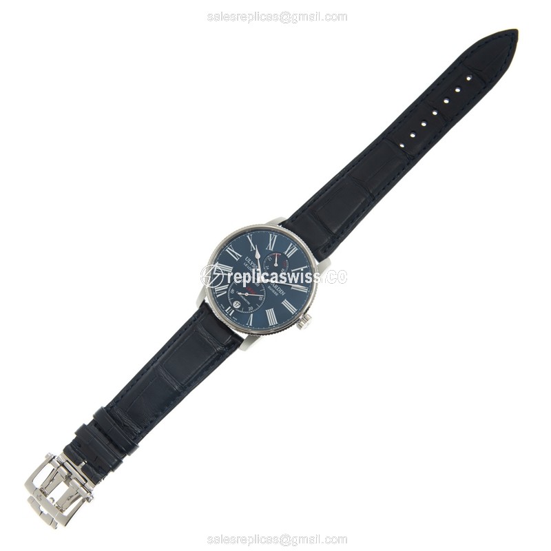 Ulysse Nardin 1183-310/43 MARINE - Automatic - Blue Dial - Steel - Alligator Blue - View 2