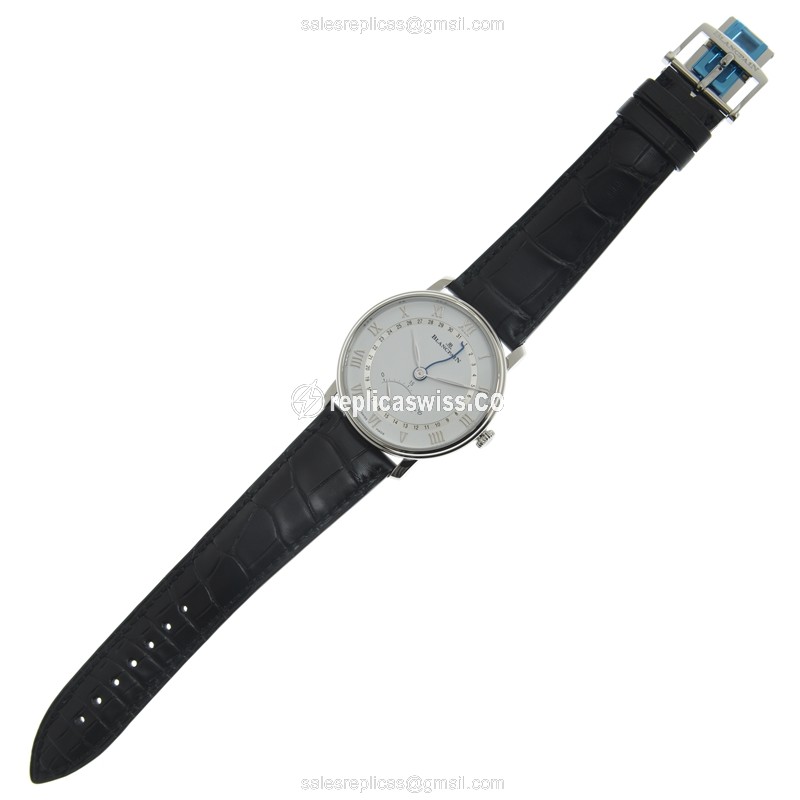 Blancpain CLASSIQUE Automatic Steel - White Dial Black Alligator Clasp - View 2