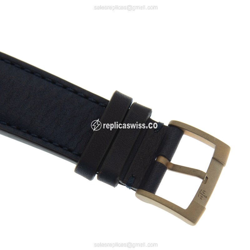 Ulysse Nardin 1187-320LE/63 Replica - Bronze Case - Black Dial - Blue Cowhide Strap - Automatic Movement - View 4