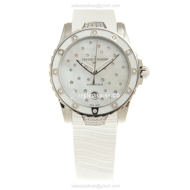 Ulysse Nardin Marine Replica - Automatic - Steel - White Dial - Rubber Strap - View 2