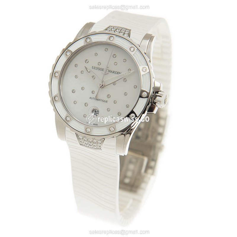 Ulysse Nardin Marine Replica - Automatic - Steel - White Dial - Rubber Strap - View 3