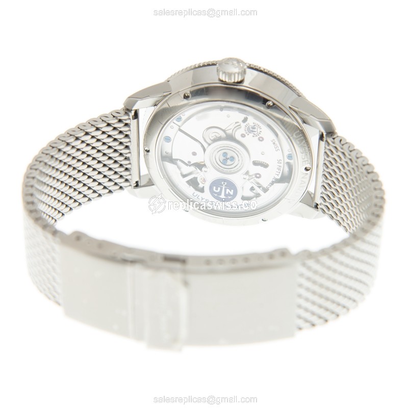 Ulysse Nardin 1183-310-7MIL/43 MARINE Replica - Automatic - Steel Case - Blue Dial - Silver Steel Band - View 4