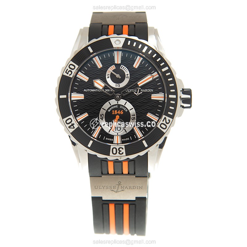 Ulysse Nardin Marine Replica - Automatic - Black Dial - Steel Case - Rubber Strap - View 2