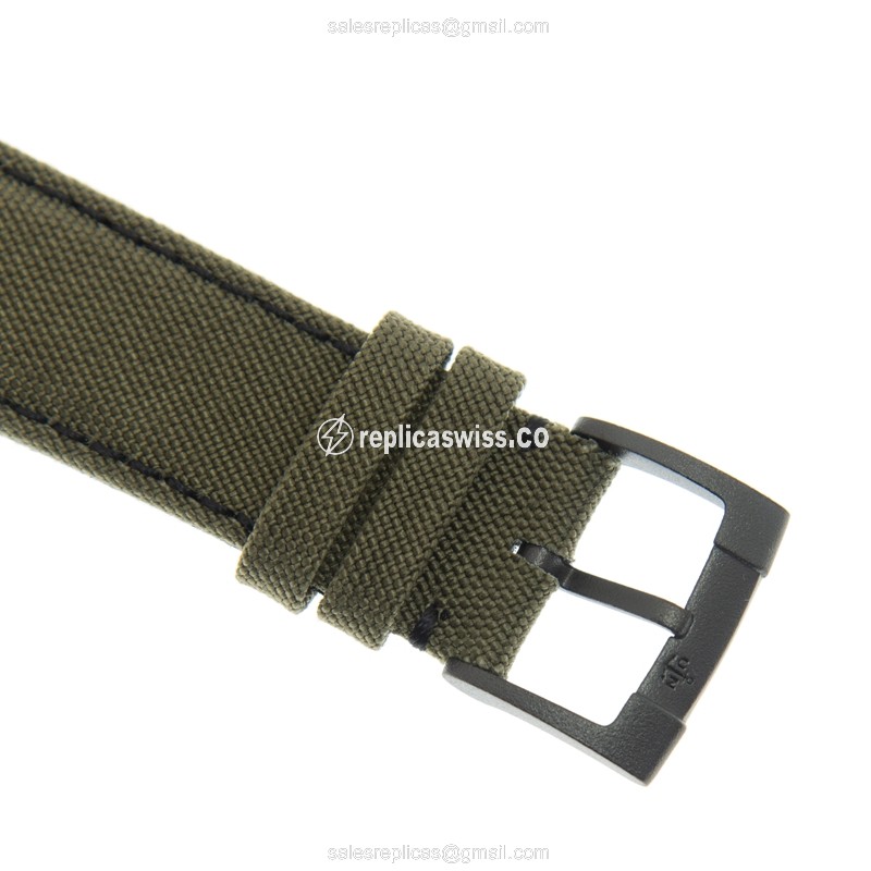 Ulysse Nardin 1183-320LE/BLACK MARINE - Automatic - Steel Case - Black Dial - Green Canvas Strap - View 4