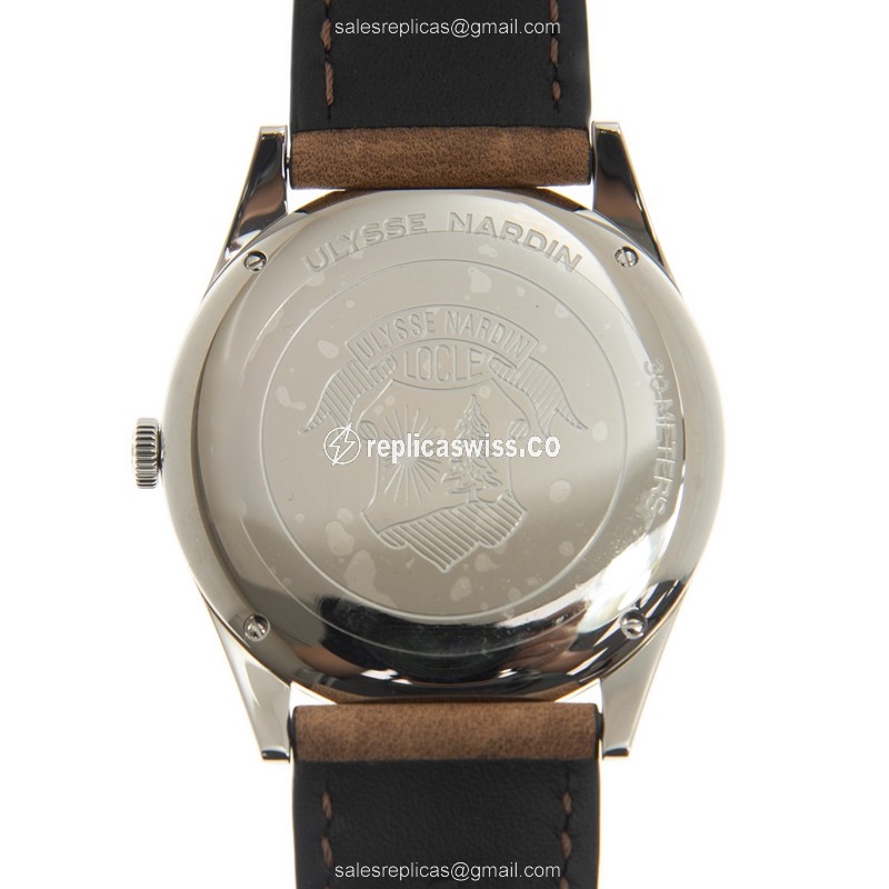 Ulysse Nardin 3203-900 CLASSIQUE - Automatic - Steel Case - White Dial - Brown Leather Strap - View 3