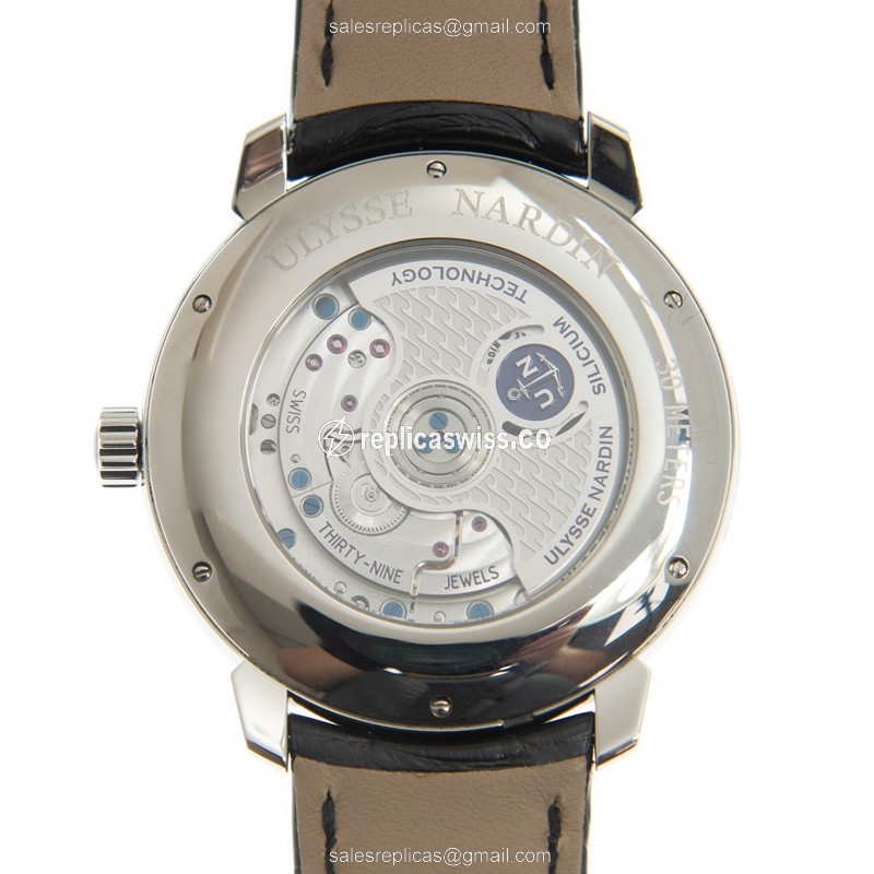 Ulysse Nardin 3203-136-2/30 CLASSIQUE - Automatic - Steel Case - White Dial - Black Alligator Strap - View 3