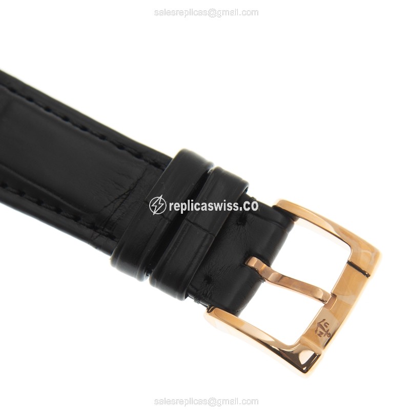 Ulysse Nardin 8152-111-2/SINGE CLASSIQUE - Automatic 18kt Rose Gold - Black Dial, Alligator Black Strap - View 4