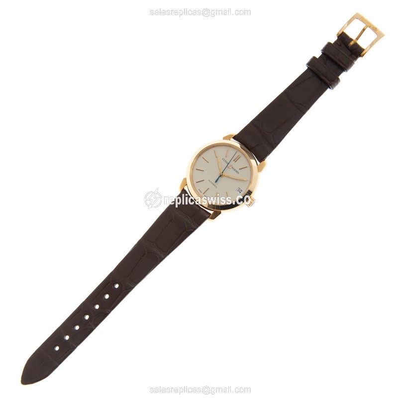Ulysse Nardin Classique 8106-116-2/90 - Automatic - 18kt Rose Gold Case - White Dial - Brown Leather Strap - View 2
