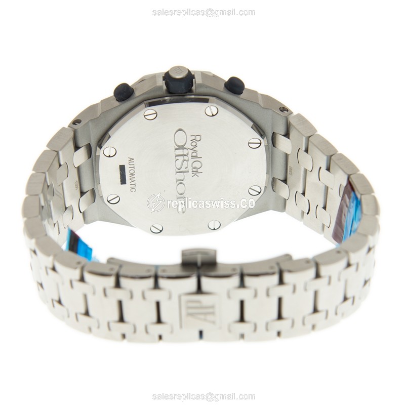 Audemars Piguet Royal Oak Offshore Replica - Automatic - Steel Case - Blue Dial - Silver Strap - View 4