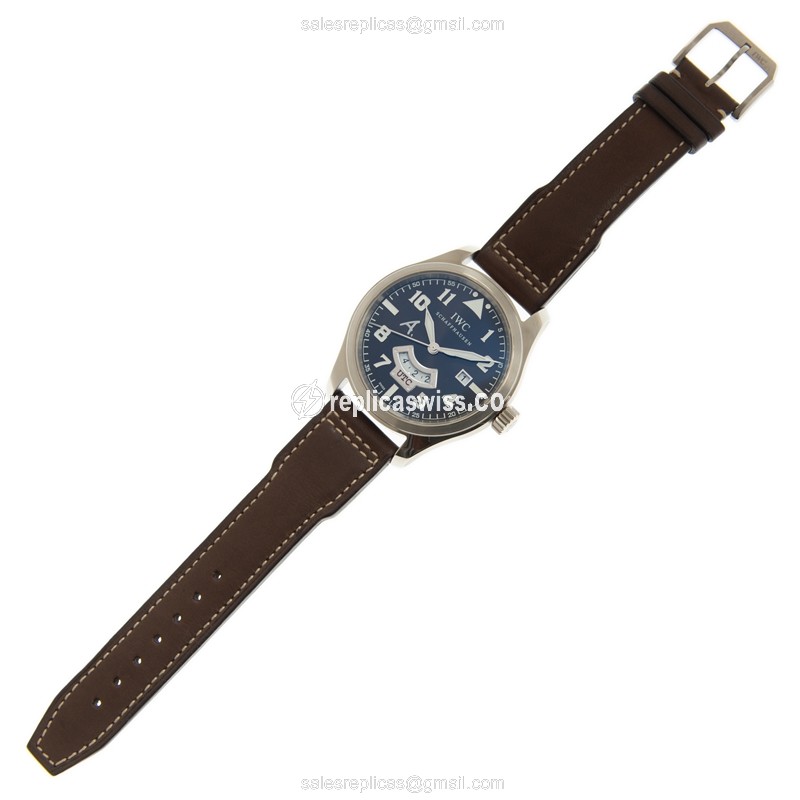IWC PILOTS Replica - Automatic - 18kt Gold Case - Brown Dial & Brown Cowhide Strap - View 2
