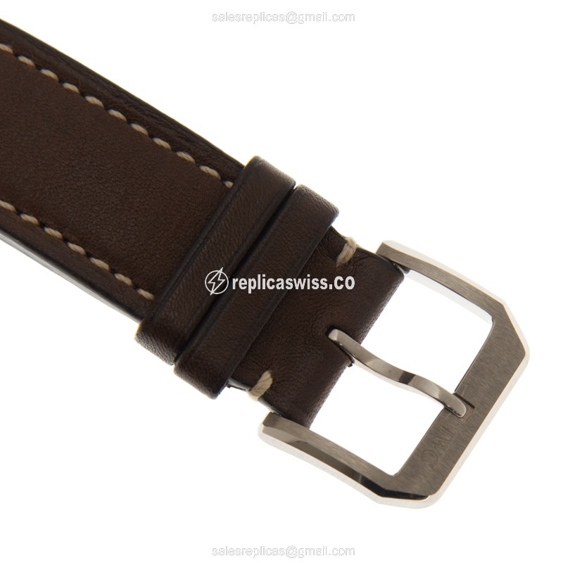 IWC PILOTS Replica - Automatic - 18kt Gold Case - Brown Dial & Brown Cowhide Strap - View 4
