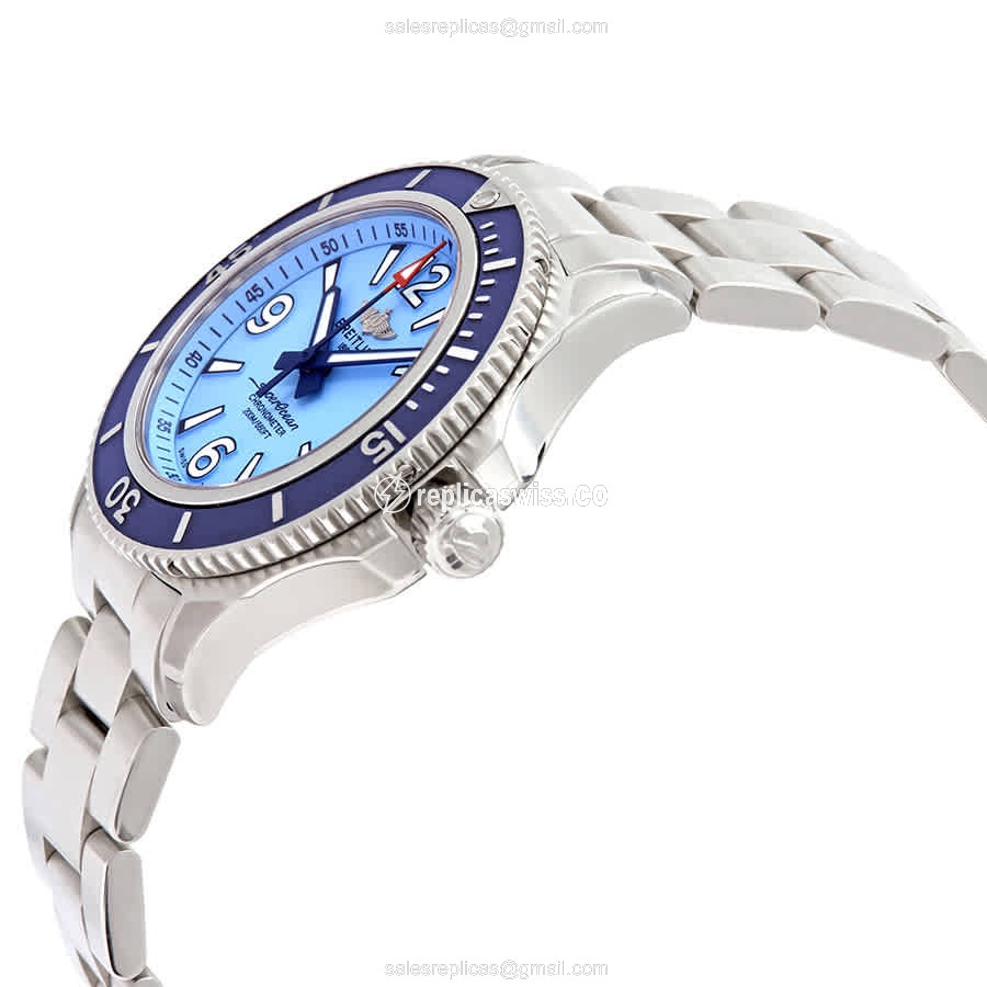Breitling Superocean A17316D81C1A1 Replica - Automatic - Steel Case - Blue Dial - Silver Steel Band - View 2